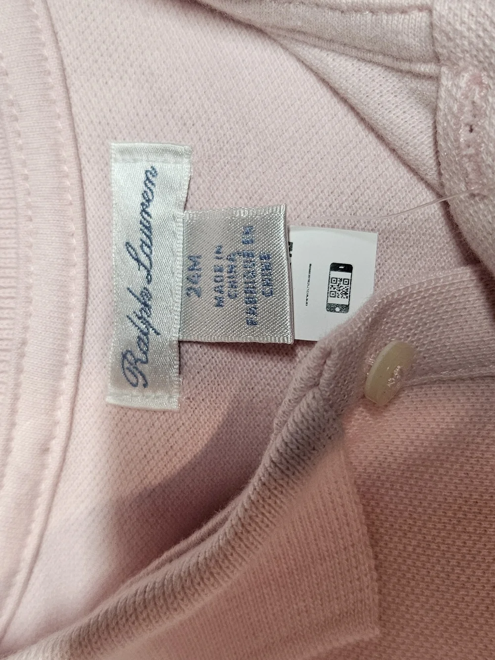 NWT Ralph Lauren Baby Girls Pink Peplum Polo Top Shirt 24M